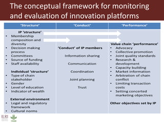 A conceptual framework to evaluate the impact of innovation platforms on agrifood value chains development