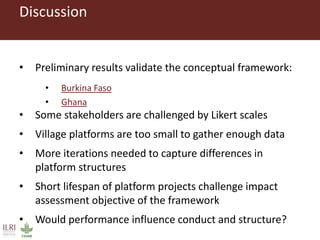 A conceptual framework to evaluate the impact of innovation platforms on agrifood value chains development