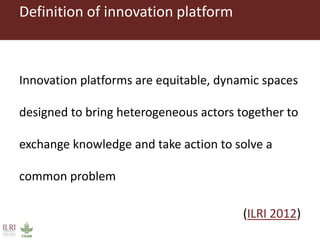A conceptual framework to evaluate the impact of innovation platforms on agrifood value chains development