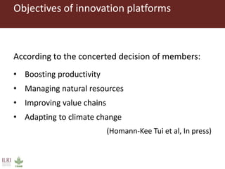 A conceptual framework to evaluate the impact of innovation platforms on agrifood value chains development