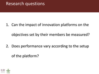 A conceptual framework to evaluate the impact of innovation platforms on agrifood value chains development