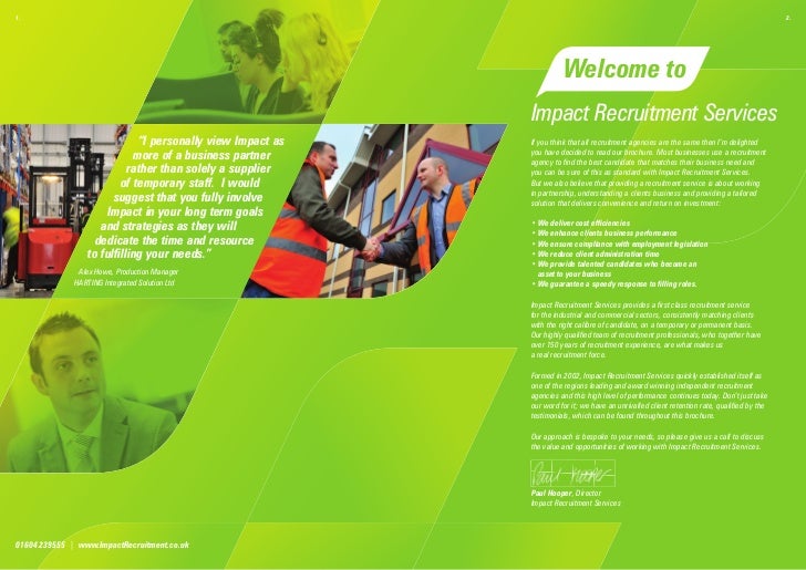 impact recruitment services brochure recruitment agency brochure