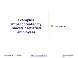 Examples:
Impact created by
naïve/unsatisfied
   employees




           www.42inception.com
 