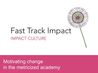 Motivating change
in the metricized academy
 