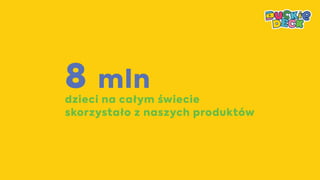 8 mln
dzieci na całym świecie
skorzystało z naszych produktów
 