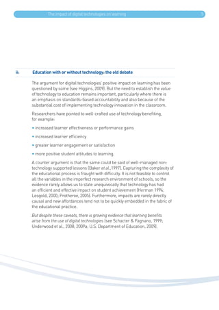 The impact of digital technology: A review of the evidence of the ...