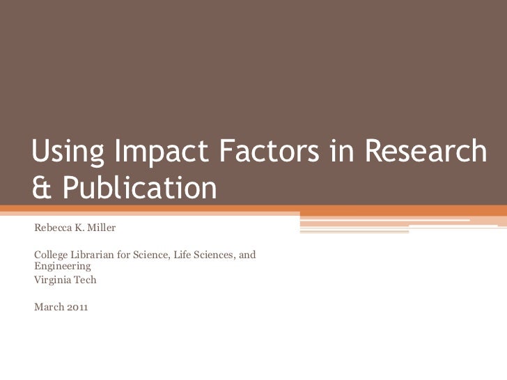 what is impact factor in research publication