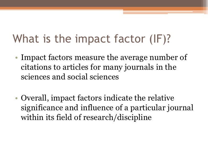 impact factor in research article