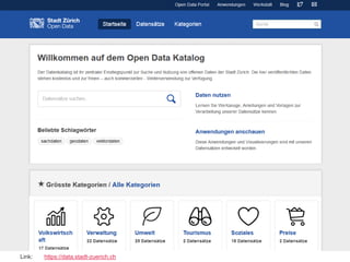 18. August 2017
Open Data rules the World!
23
Open Data der Stadt Zürich
Link: https://data.stadt-zuerich.ch
 