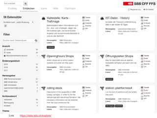 18. August 2017
Open Data rules the World!
24Link: https://data.sbb.ch/explore/
 