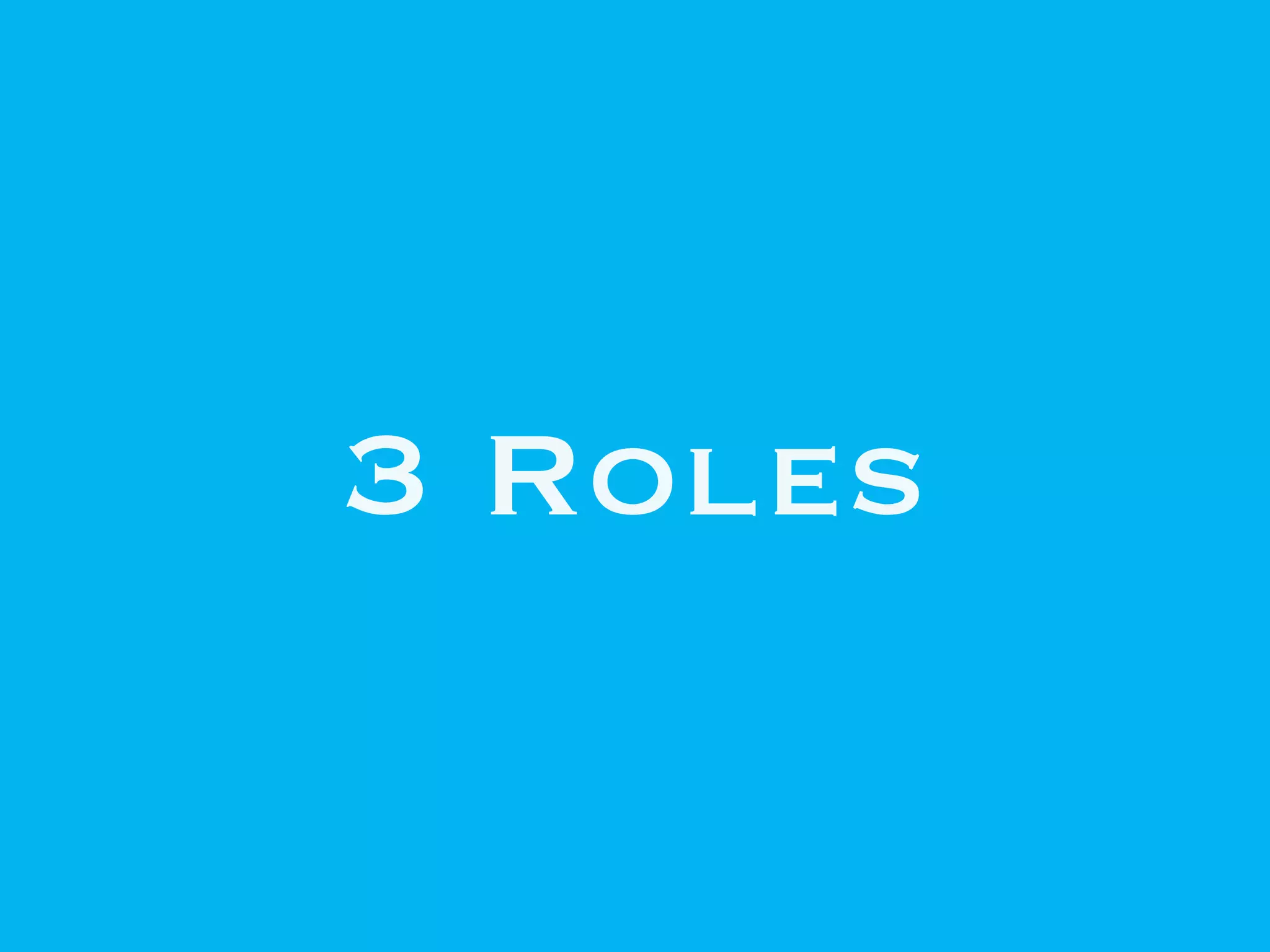 3 Roles
 