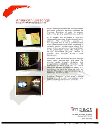 Museum &amp; Interactive Work Samples