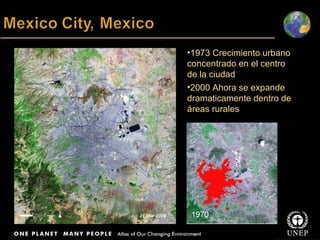 Title Body text 1973 Crecimiento urbano concentrado en el centro de la ciudad 2000 Ahora se expande dramaticamente dentro de áreas rurales 