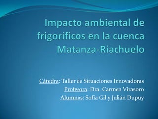 Cátedra: Taller de Situaciones Innovadoras
          Profesora: Dra. Carmen Virasoro
        Alumnos: Sofía Gil y Julián Dupuy
 