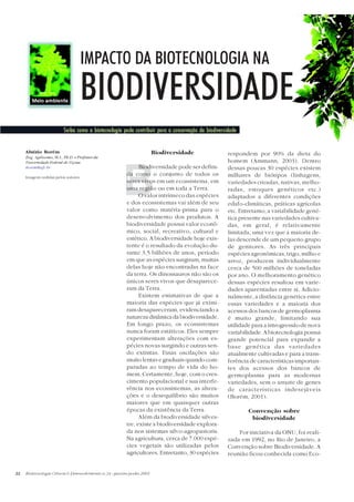 Impacto da biotecnologia na biodiversidade