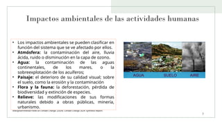 Impacto de la actividad humana y medio ambiente | PPTX