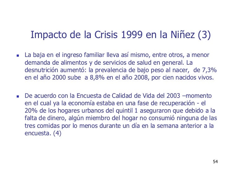 Impacto De La Crisis Economica Sobre La Ninez Colombiana