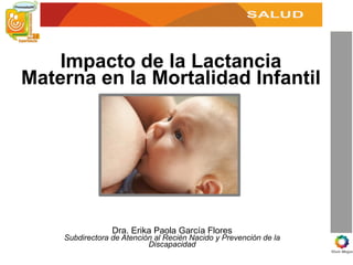 Impacto de la Lactancia Materna en la Mortalidad Infantil Dra. Erika Paola García Flores Subdirectora de Atención al Recién Nacido y Prevención de la Discapacidad 