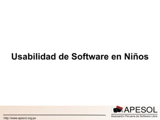 Usabilidad de Software en Niños 