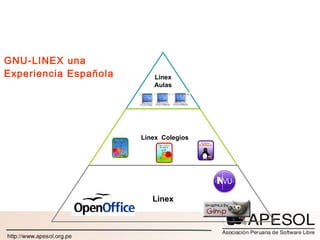 GNU-LINEX una  Experiencia Española Linex Aulas Linex  Colegios Linex 