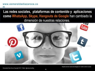 40
Impacto de las nuevas tecnologías en nuestro entorno actual
www.esmeraldadiazaroca.com
Esmeralda Díaz-Aroca Copyright 2...