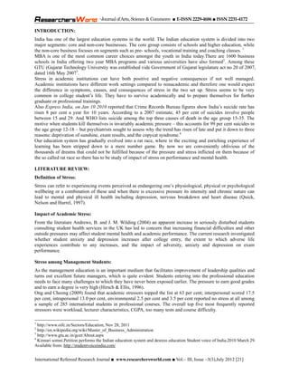 Impact of academic stress on students | PDF