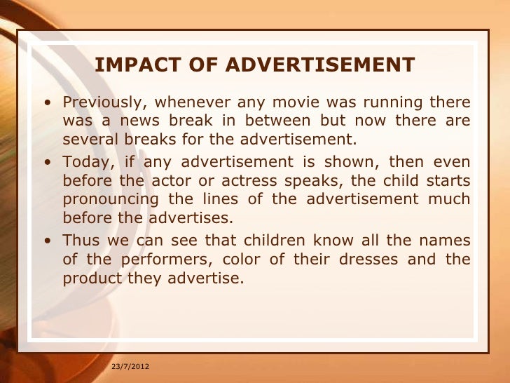 essay on impact of advertisement