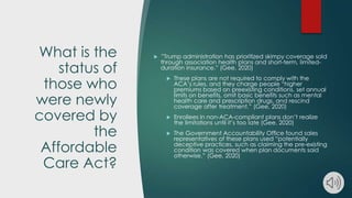 Impact of changes to the Affordable Care Act | PPT