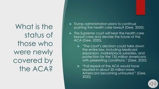 Impact of changes to the Affordable Care Act | PPT