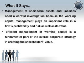 Impact of aggressive working capital | PPT