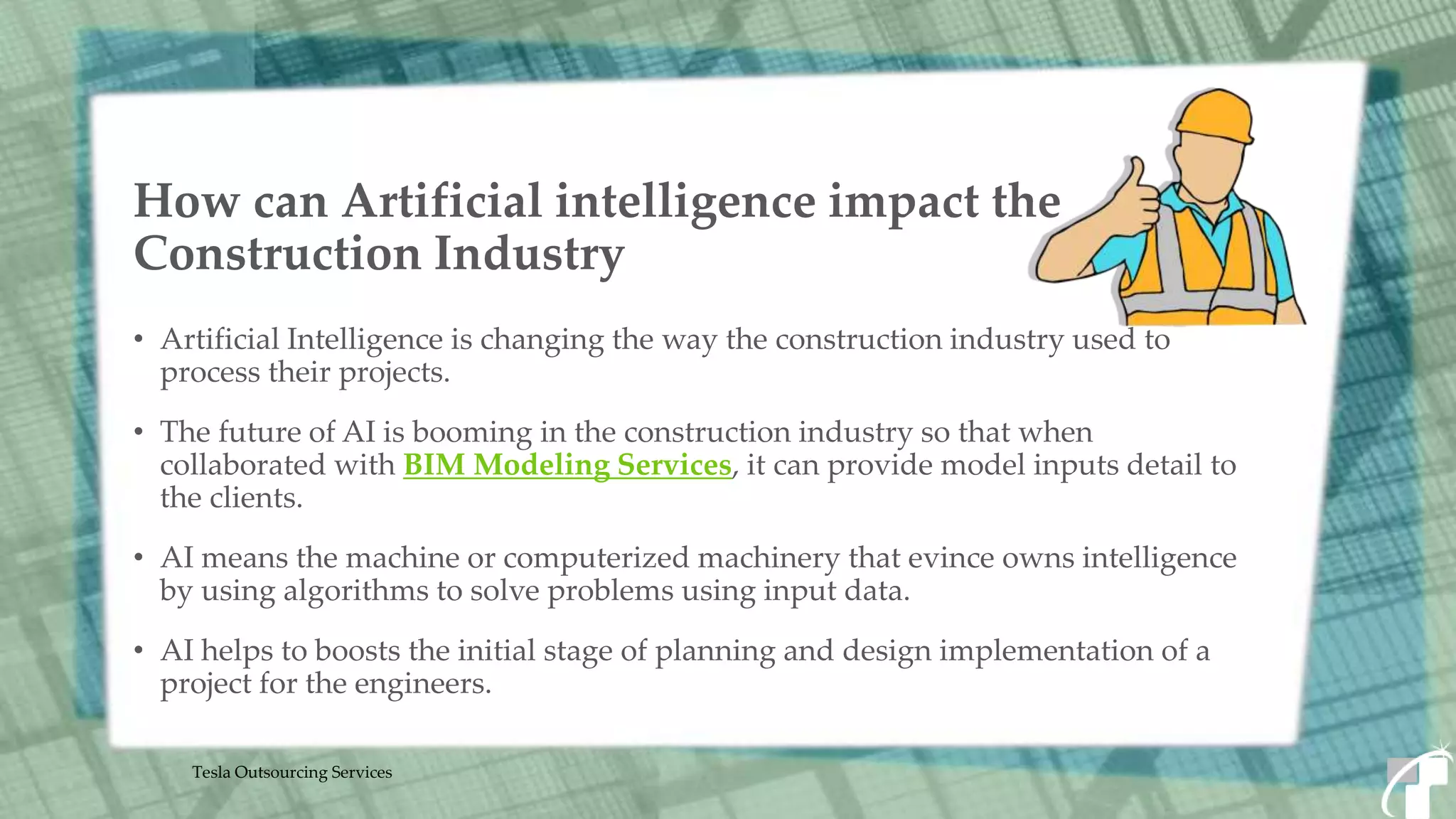 Impact of ai in the construction industry | PPTX