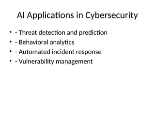 Impact of Artificial Intelligence on Cybersecurity | PPTX