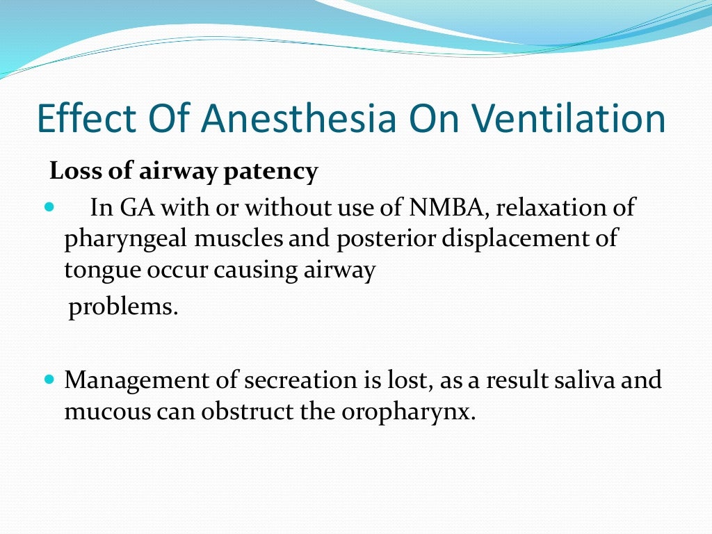 Impact of anesthesia on respiratory system