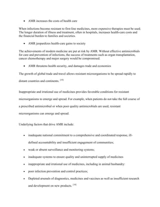 Impact of antimicrobial resistance (AMR) in developing countries. | PDF