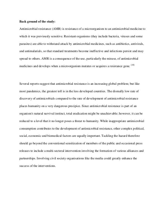 Chloroquine resistant bacteria dissertation