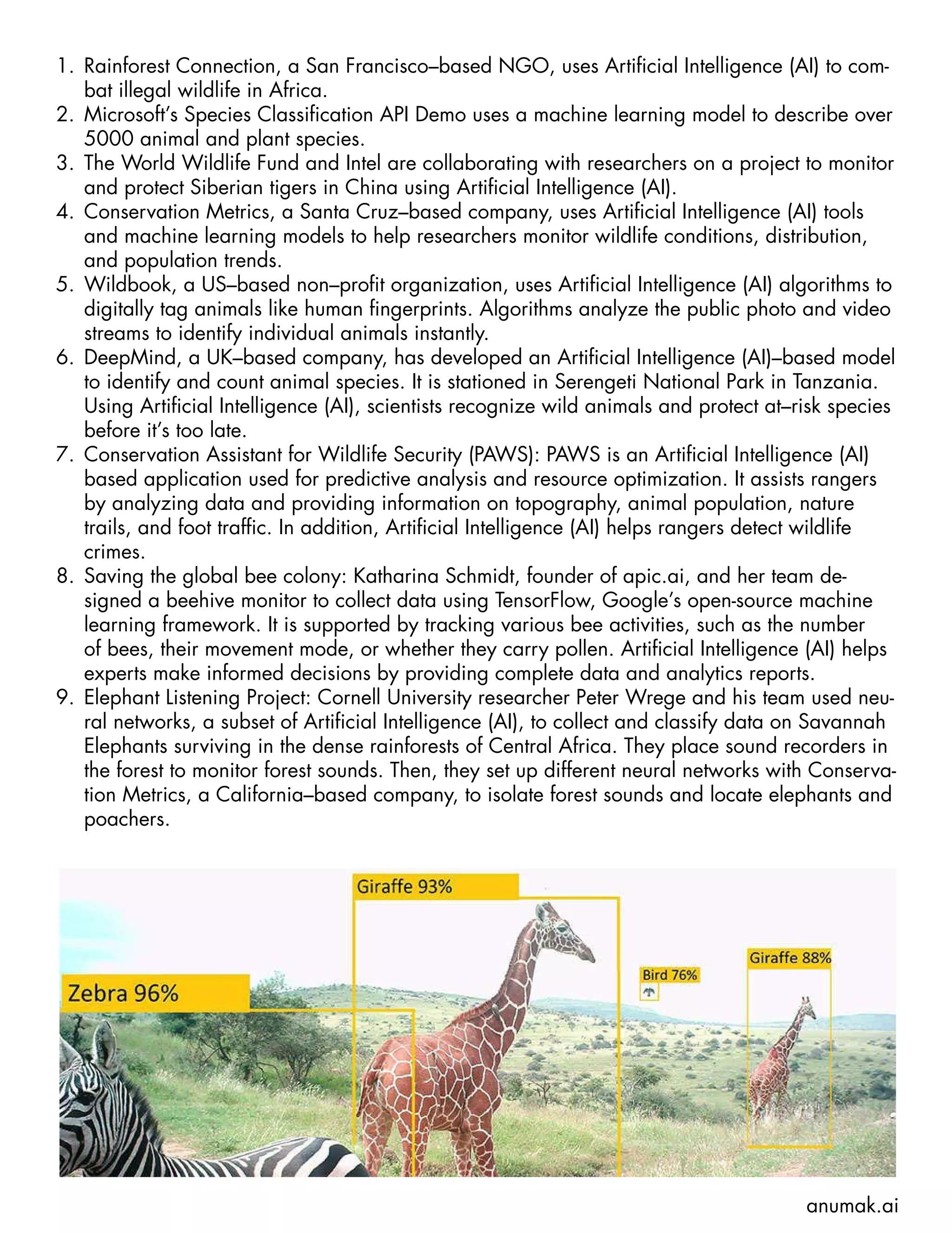 Impact Of Artificial Intelligence On Wildlife | PDF