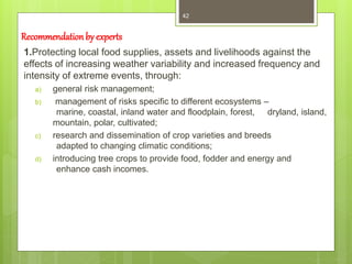 Impact of climate change on agriculture and food A Presentation to NGO ...