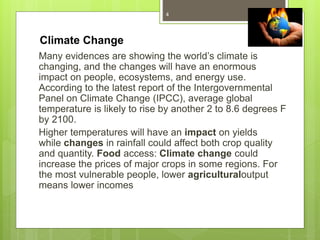 Impact of climate change on agriculture and food A Lecture by Mr Allah ...
