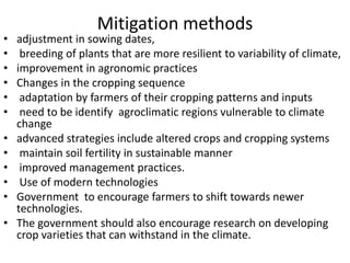 Impact of climate change on biodiversity and agriculture | PPTX