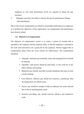 Impact of compensation on employees job performance incase of ...