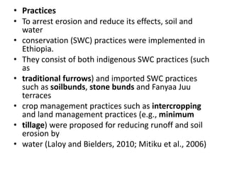 Impact of conservation practices on runoff and soil properties | PPTX