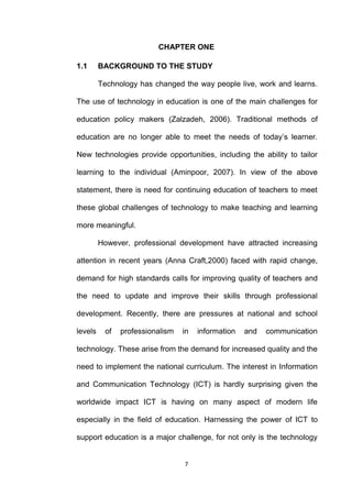CHAPTER ONE

1.1      BACKGROUND TO THE STUDY

         Technology has changed the way people live, work and learns.

The ...
