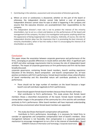 Impact of corporate governance on firm performance published | PDF