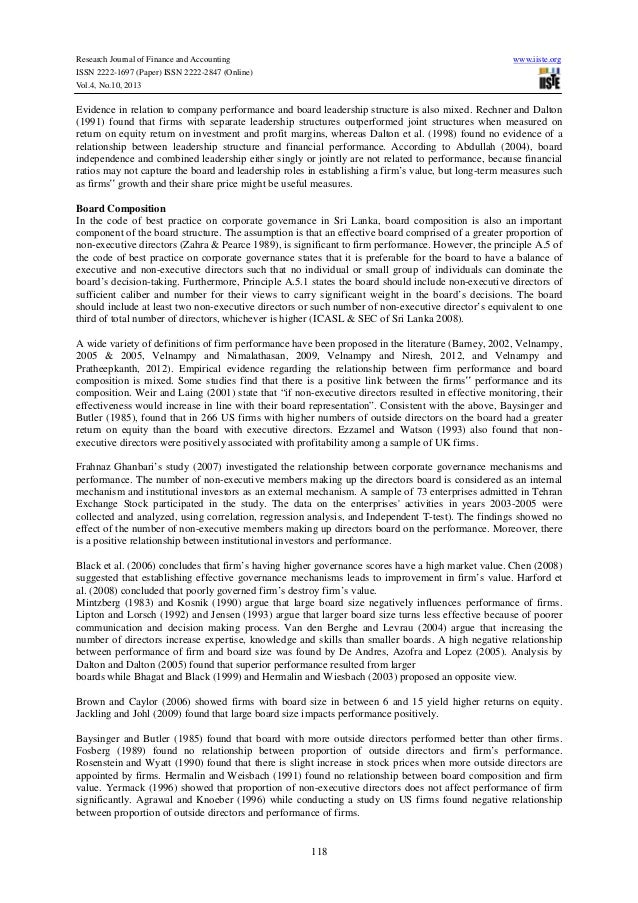 impact of corporate governance on firm Firm-level corporate governance characteristics, the impact is especially negative when the affected firm does not have evidence of board attention to risk. impact of corporate governance on firm Firm-level corporate governance characteristics, the impact is especially negative when the affected firm does not have evidence of board attention to risk.