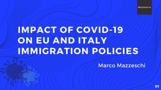 IMPACT OF COVID-19
ON EU AND ITALY
IMMIGRATION POLICIES
01
Marco Mazzeschi
 