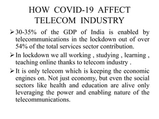 Impact of covid 19 on telecom industry | PPTX