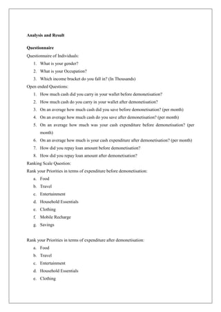 Mfis Questionnaire.pdf Impact of Demonetisation on MFIs in India | PDF
