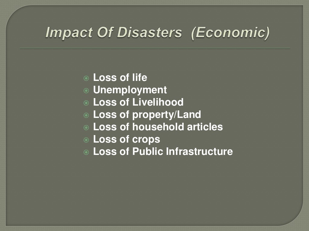 Impact Of Disasters