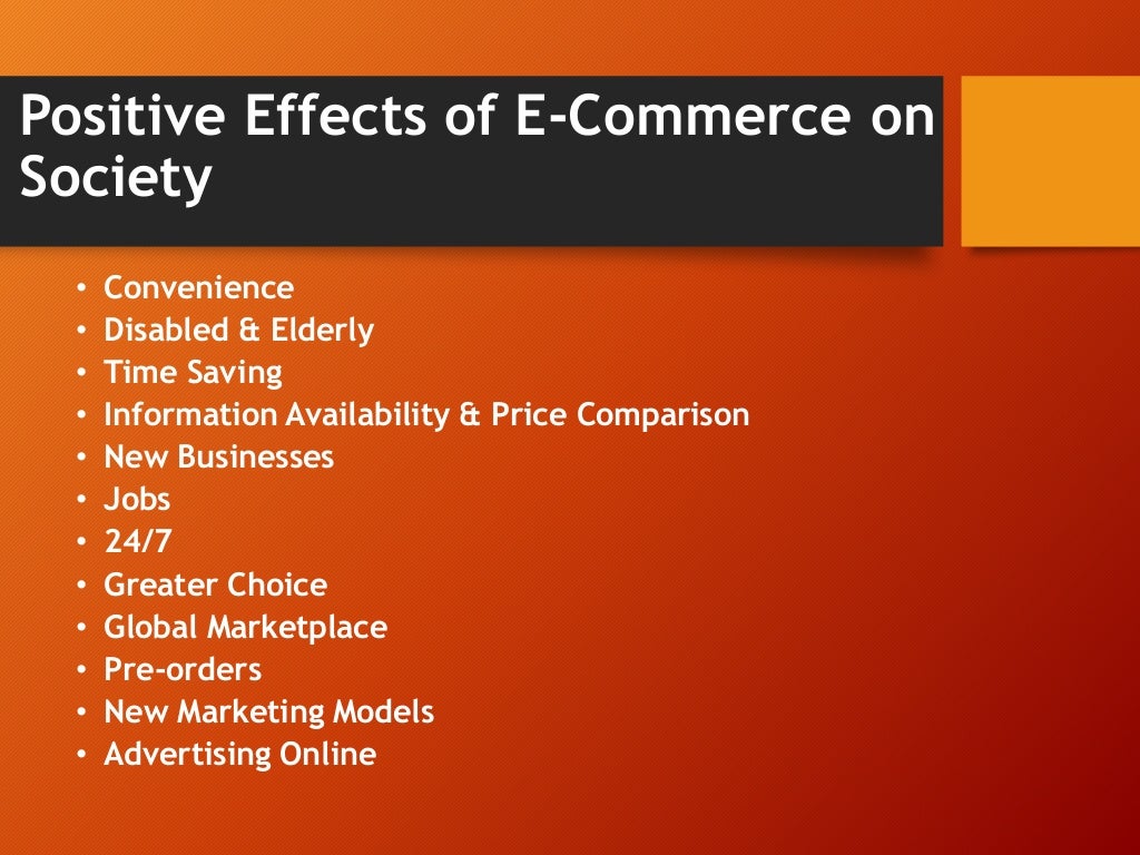 Impact of e commerce on society