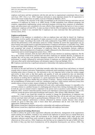 Impact of employee motivation on employee performance | PDF